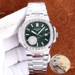 Swiss Quality AAA Copy Watches Patek Philippe Nautilus Olive Green Dial Diamond Watches 8215 Citizen